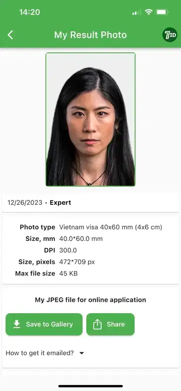 7ID: Sampuli ya Picha ya Visa ya Vietnam