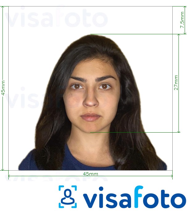 Чилийн паспорт 4.5х4.5 см Болоцоот зургийн жишээ