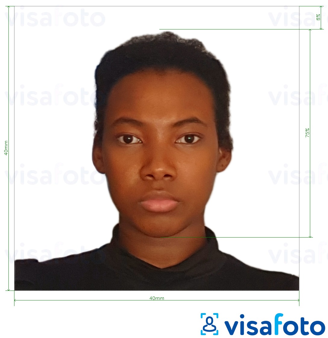 Камерун паспорт 4x4 см (40x40 мм) Болоцоот зургийн жишээ