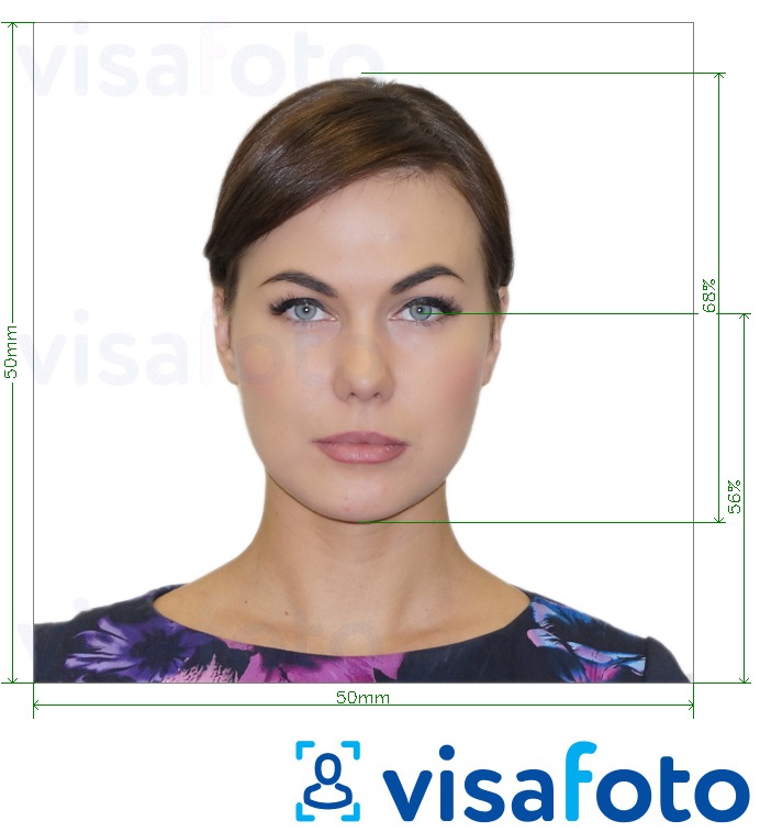 Чех улсын паспорт 5x5cm (50x50mm) Болоцоот зургийн жишээ