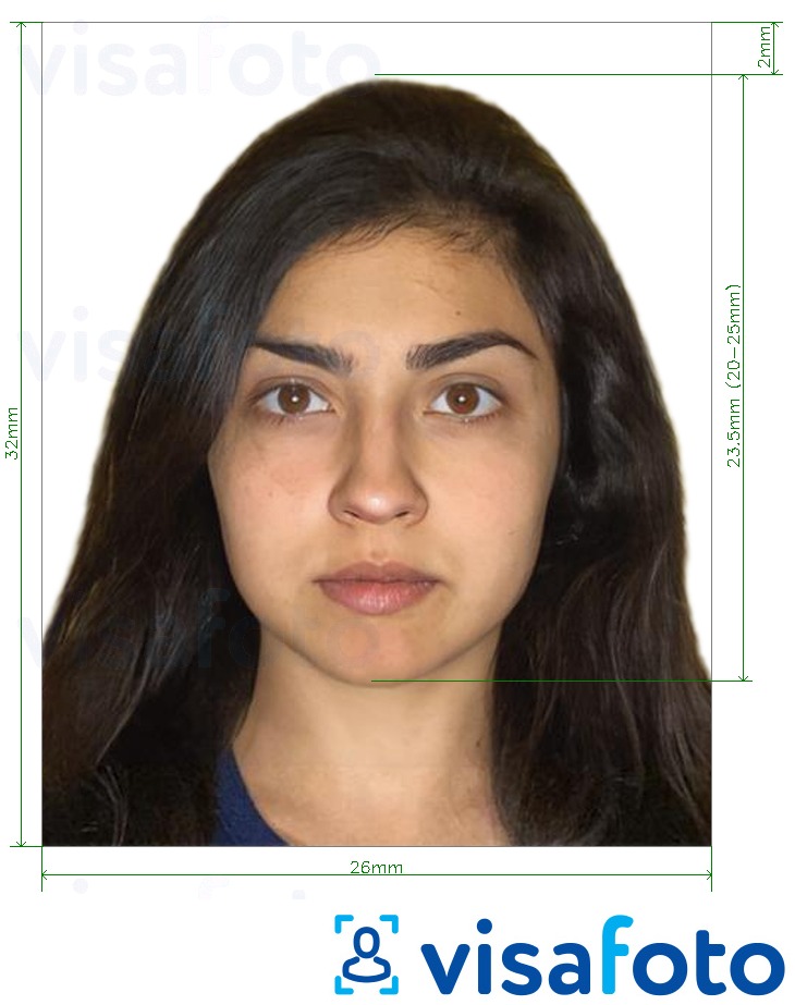 Гватемалын паспорт 2.6x3.2 см Болоцоот зургийн жишээ