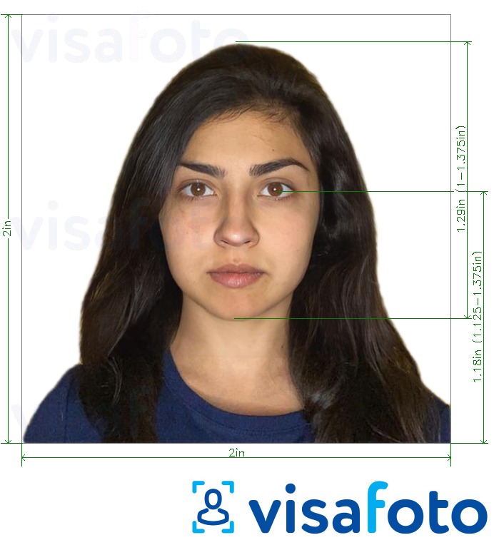 Энэтхэг OCI паспорт (2x2 инч, 51x51mm) Болоцоот зургийн жишээ