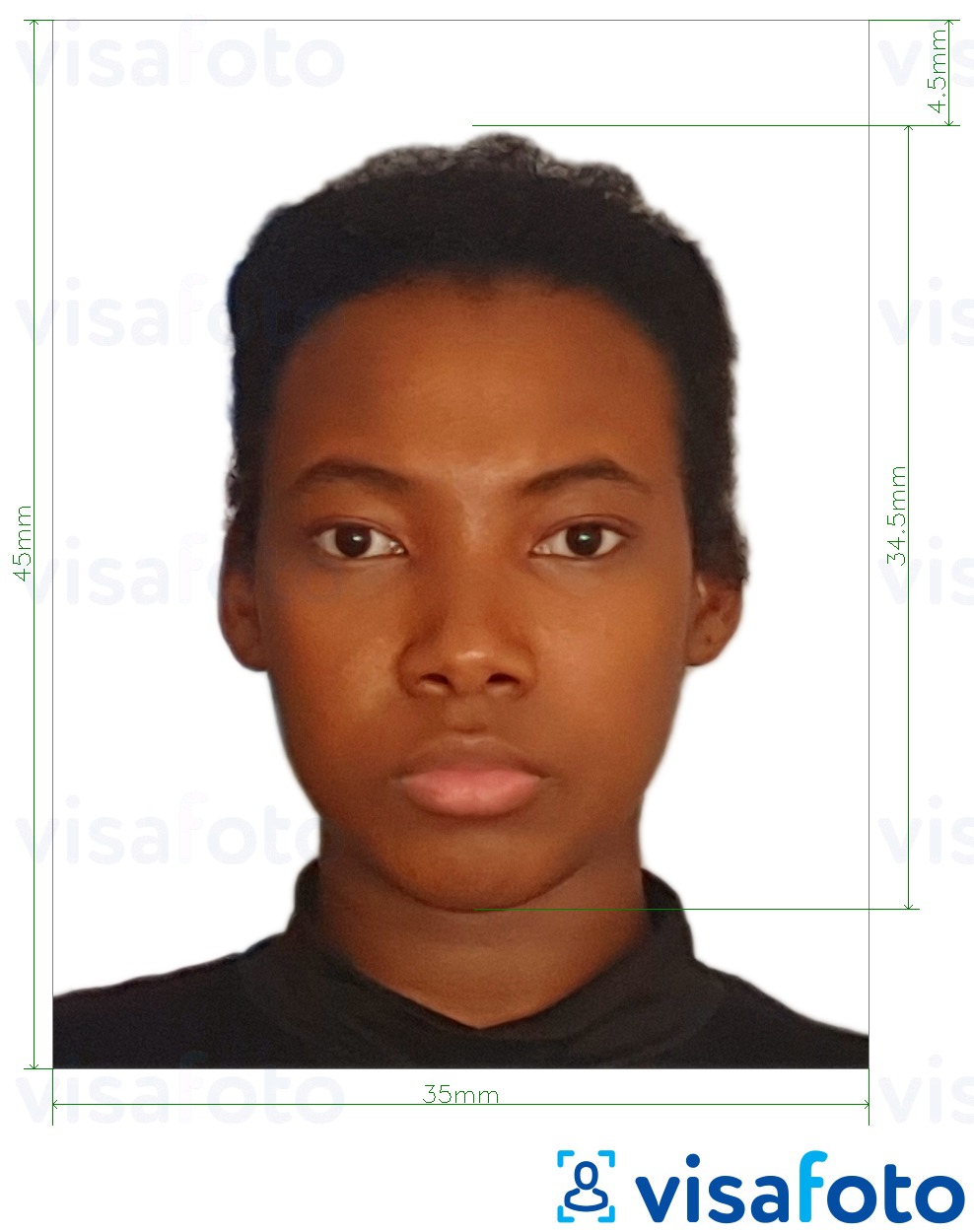 Нигерийн паспорт 35х45 мм Болоцоот зургийн жишээ