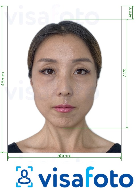 Сингапур паспорт офлайн 35x45 мм (3.5x4.5 см) Болоцоот зургийн жишээ