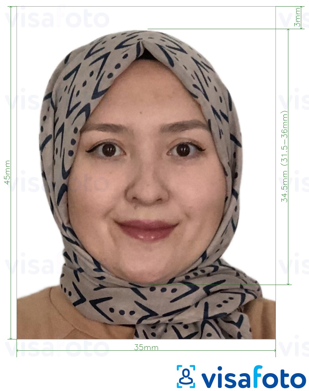 Тажикистан паспорт 3.5x4.5 см (35x45 мм) Болоцоот зургийн жишээ