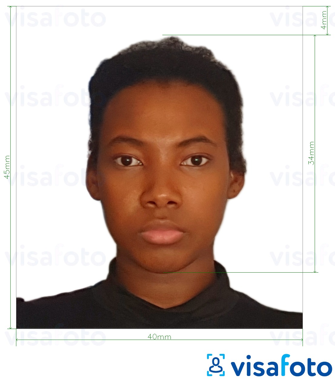 Танзани улсын паспорт 40х45 мм (4x4.5 см) Болоцоот зургийн жишээ